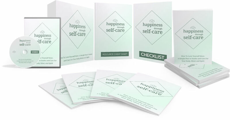 eCover representing Happiness Through Self-care Video Upgrade eBooks & Reports/Videos, Tutorials & Courses with Master Resell Rights